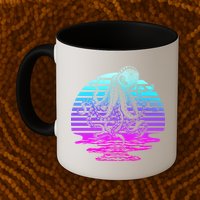 Sunrise Octopus Vaporwave Mug