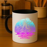 Sunrise Octopus Vaporwave Mug