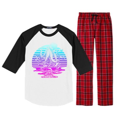 Sunrise Octopus Vaporwave Raglan Sleeve Pajama Set