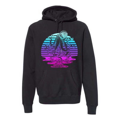 Sunrise Octopus Vaporwave Premium Hoodie