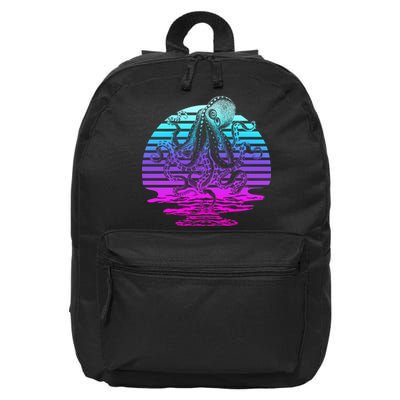 Sunrise Octopus Vaporwave 16 in Basic Backpack