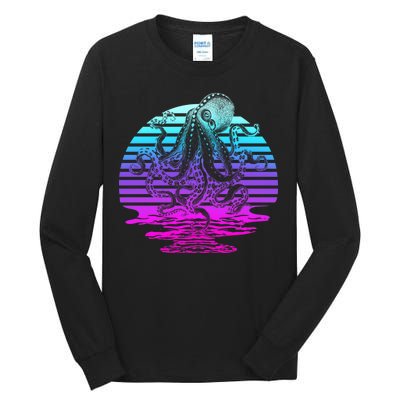 Sunrise Octopus Vaporwave Tall Long Sleeve T-Shirt