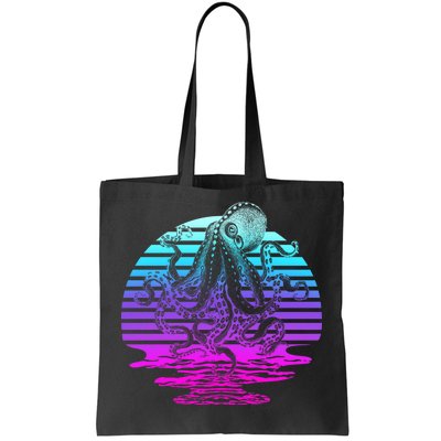 Sunrise Octopus Vaporwave Tote Bag