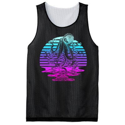 Sunrise Octopus Vaporwave Mesh Reversible Basketball Jersey Tank