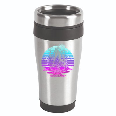 Sunrise Octopus Vaporwave 16oz Travel Tumbler