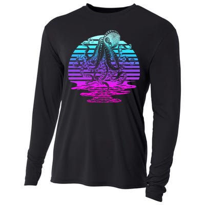 Sunrise Octopus Vaporwave Cooling Performance Long Sleeve Crew