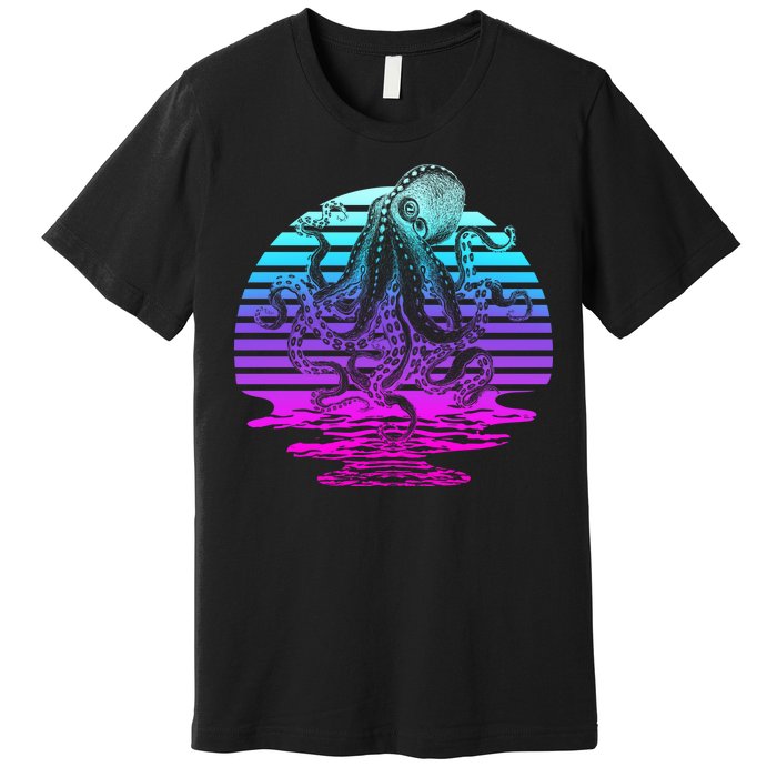 Sunrise Octopus Vaporwave Premium T-Shirt