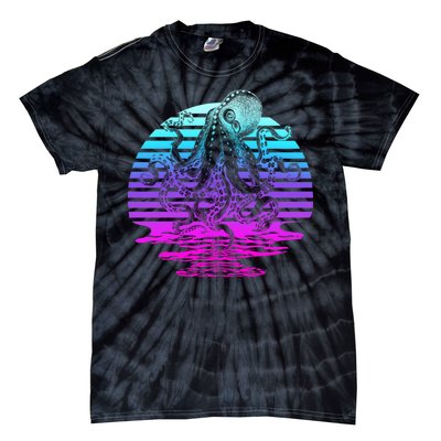 Sunrise Octopus Vaporwave Tie-Dye T-Shirt