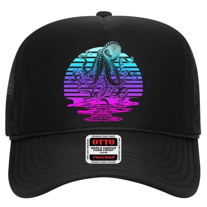Sunrise Octopus Vaporwave Trucker Hat