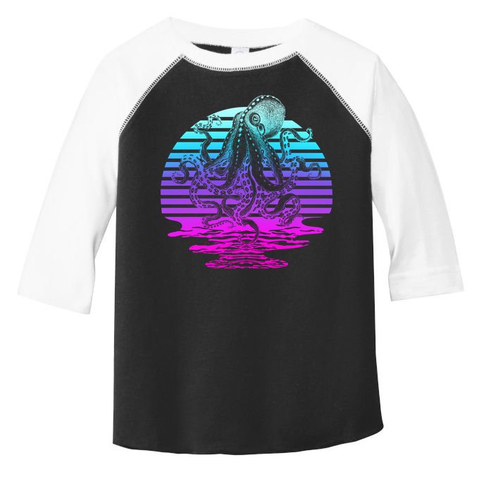 Sunrise Octopus Vaporwave Toddler Fine Jersey T-Shirt