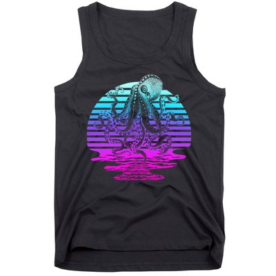 Sunrise Octopus Vaporwave Tank Top