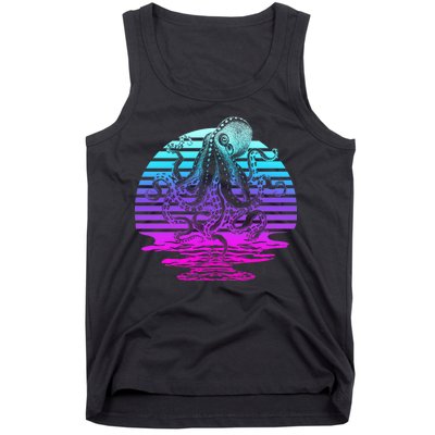 Sunrise Octopus Vaporwave Tank Top