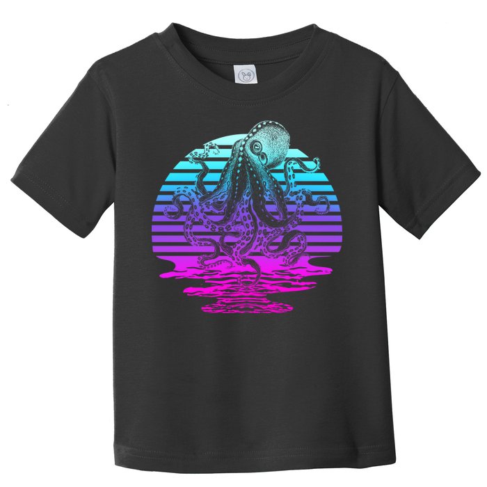 Sunrise Octopus Vaporwave Toddler T-Shirt