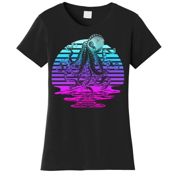 Sunrise Octopus Vaporwave Women's T-Shirt