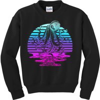 Sunrise Octopus Vaporwave Kids Sweatshirt