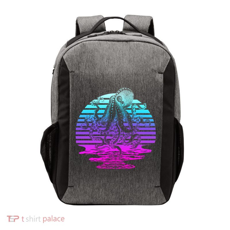 Sunrise Octopus Vaporwave Vector Backpack