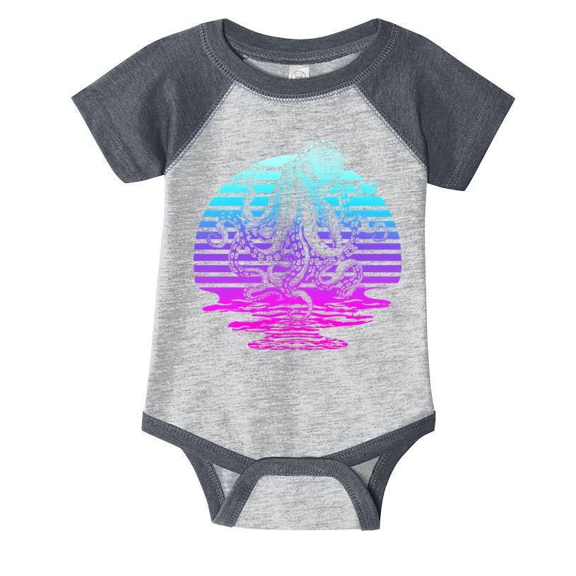 Sunrise Octopus Vaporwave Infant Baby Jersey Bodysuit