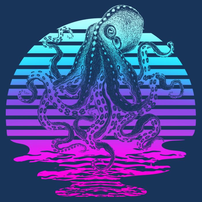 Sunrise Octopus Vaporwave Infant Baby Jersey Bodysuit