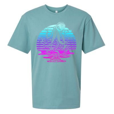 Sunrise Octopus Vaporwave Sueded Cloud Jersey T-Shirt