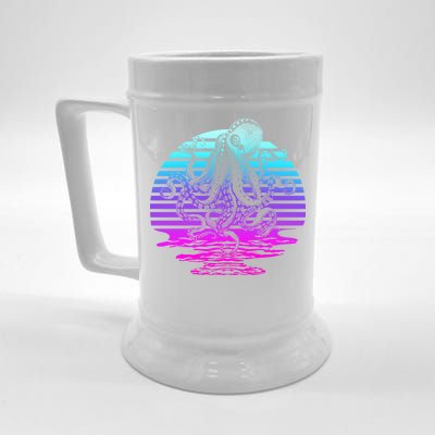 Sunrise Octopus Vaporwave Beer Stein