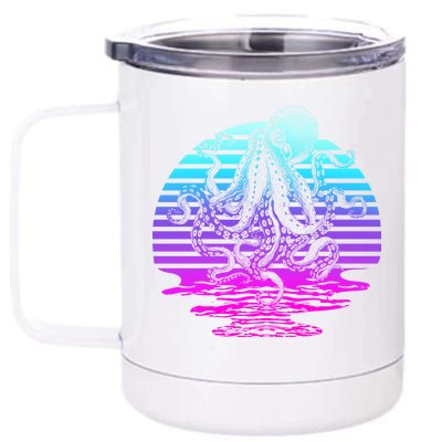 Sunrise Octopus Vaporwave 12 oz Stainless Steel Tumbler Cup