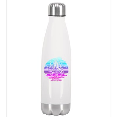 Sunrise Octopus Vaporwave Stainless Steel Insulated Water Bottle