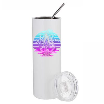 Sunrise Octopus Vaporwave Stainless Steel Tumbler