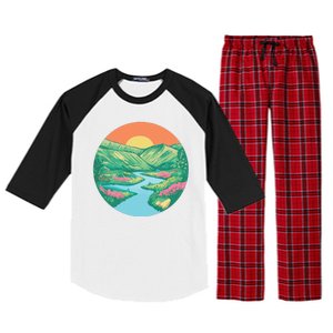 Sunrise Painting Raglan Sleeve Pajama Set