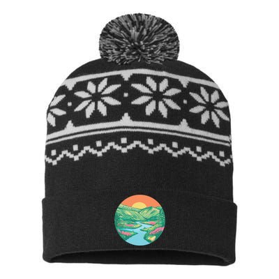 Sunrise Painting USA-Made Snowflake Beanie