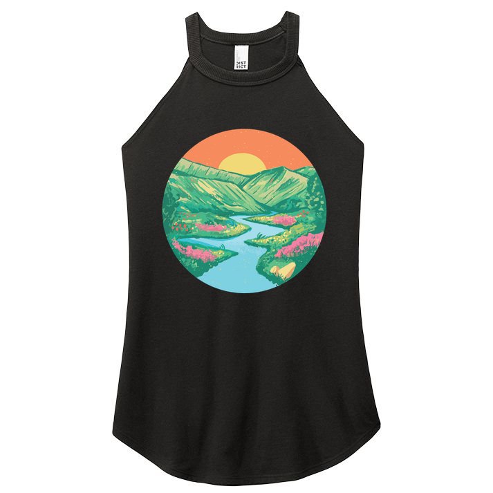 Sunrise Painting Women's Perfect Tri Rocker Tank