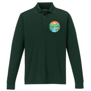 Sunrise Painting Performance Long Sleeve Polo