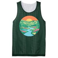 Sunrise Painting Mesh Reversible Basketball Jersey Tank