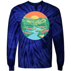 Sunrise Painting Tie-Dye Long Sleeve Shirt