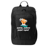 Sunrise Sunburn Sunset Repeat Palm Tree City Backpack