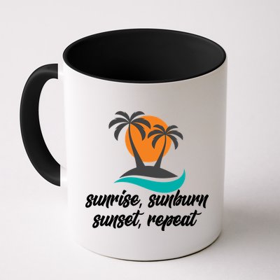Sunrise Sunburn Sunset Repeat Palm Tree Mug