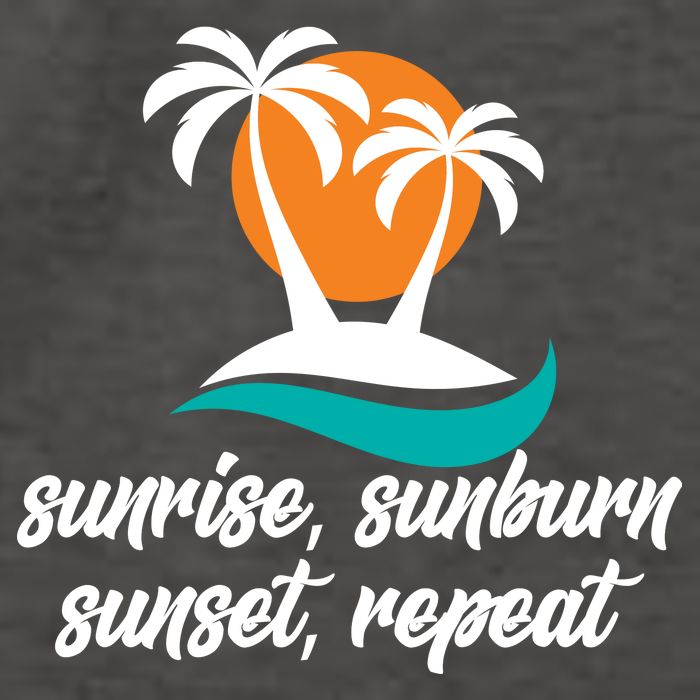 Sunrise Sunburn Sunset Repeat Palm Tree Vector Backpack