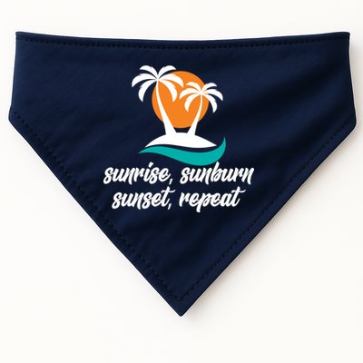 Sunrise Sunburn Sunset Repeat Palm Tree USA-Made Doggie Bandana