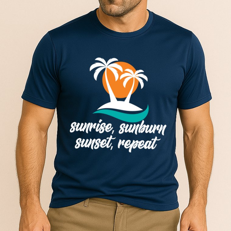 Sunrise Sunburn Sunset Repeat Palm Tree Performance Shirt