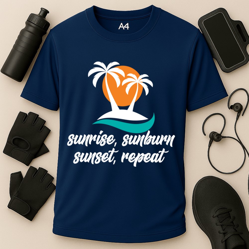 Sunrise Sunburn Sunset Repeat Palm Tree Performance Shirt