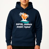 Sunrise Sunburn Sunset Repeat Palm Tree Hoodie