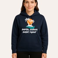 Sunrise Sunburn Sunset Repeat Palm Tree Hoodie