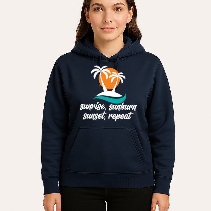 Sunrise Sunburn Sunset Repeat Palm Tree Hoodie