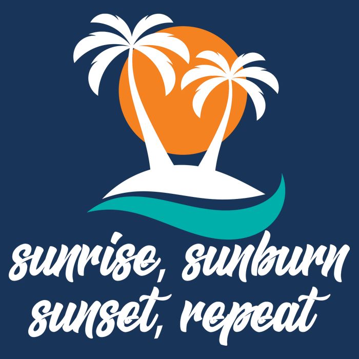 Sunrise Sunburn Sunset Repeat Palm Tree Hoodie