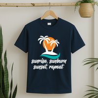 Sunrise Sunburn Sunset Repeat Palm Tree T-Shirt