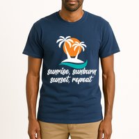 Sunrise Sunburn Sunset Repeat Palm Tree Tall T-Shirt