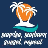 Sunrise Sunburn Sunset Repeat Palm Tree Flatbill Hat
