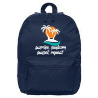 Sunrise Sunburn Sunset Repeat Palm Tree 16 in Basic Backpack