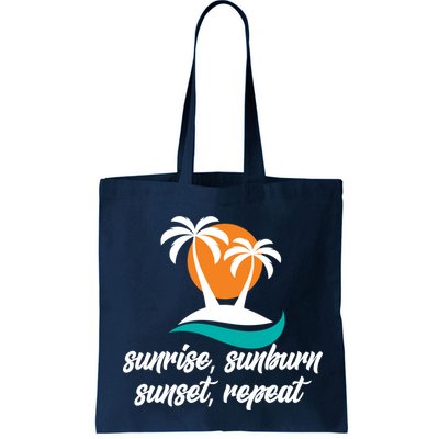 Sunrise Sunburn Sunset Repeat Palm Tree Bag