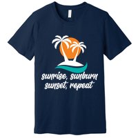 Sunrise Sunburn Sunset Repeat Palm Tree Premium T-Shirt