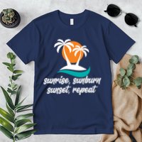 Sunrise Sunburn Sunset Repeat Palm Tree Premium T-Shirt